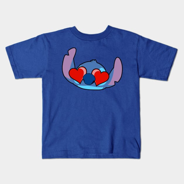 Stitch in Love Kids T-Shirt by LuisP96